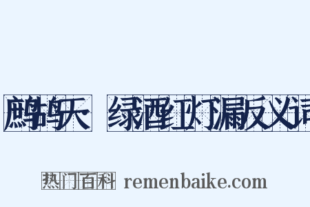 鹧鸪天·绿酒红灯漏反义词是什么意思的图片